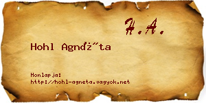 Hohl Agnéta névjegykártya